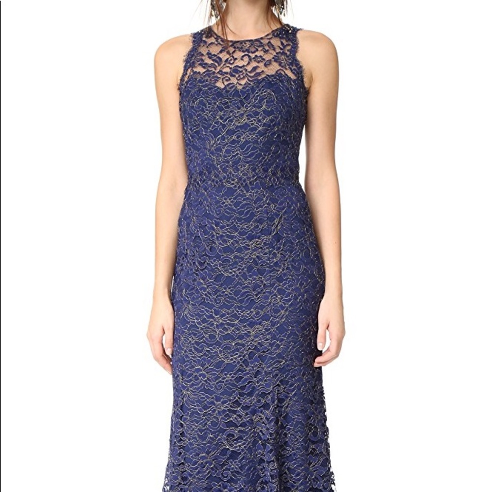 COPY - Marchessa Notte Blue long dress gown lace